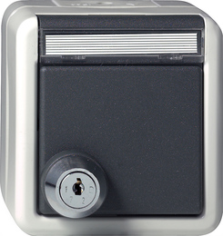 SCHUKO TA Mont.sup. prot.agua gris con cerradura