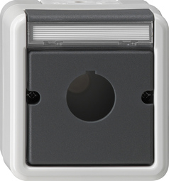 caja CR ps. Ø 22,5 mm Mont.sup. prot.agua gris