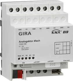 act.analógico 4e KNX Carril DIN
