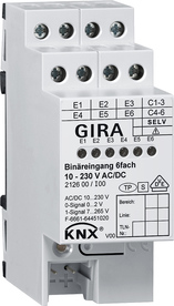 entr.binaria 6e 10-230 V CA/CC KNX Carril DIN