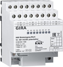 entr.binaria 8e 12-48 V CA/CC libre pot KNX Carril DIN