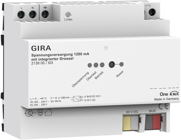 alim.eléctrica 1280 mA bob.choke OneKNX Carril DIN