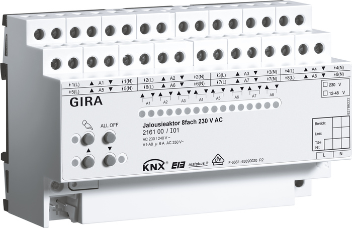 act.pers. 8e 230 V CA acc.man. KNX Carril DIN