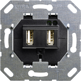 alim.eléctrica USB 2e tipo A/A Mecanismo negro