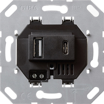 alim.eléctrica USB 2e tipo A/C Mecanismo negro