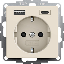 SCHUKO SH alim.eléctrica USB 2e tipo A/C System 55 crema