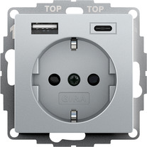 SCHUKO SH alim.eléctrica USB 2e tipo A/C System 55 c.alum.