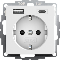 SCHUKO SH alim.eléctrica USB 2e tipo A/C System 55 blanco m