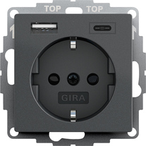 SCHUKO SH alim.eléctrica USB 2e tipo A/C System 55 antracita