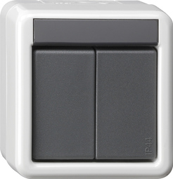 acopl.bus ps. 2e 2 puntos KNX Mont.sup. prot.agua gris