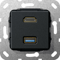 HDMI USB 3.0 A cab.adapt. Mecanismo negro m