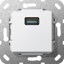 USB 3.0 A cab.adapt. Mecanismo blanco