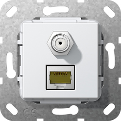 CM RJ45 cat.6A 10 Gb con.hem.F acopl. Mecanismo blanco