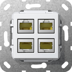 MJ RJ45 cat.6A 10 Gb 4e acopl. Mecanismo blanco