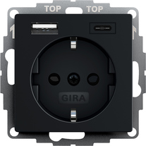 SCHUKO SH alim.eléctrica USB 2e tipo A/C System 55 negro m