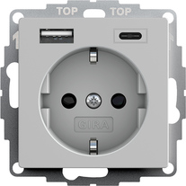 SCHUKO SH alim.eléctrica USB 2e tipo A/C System 55 gris m