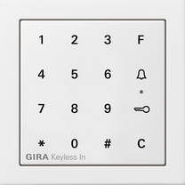 teclado códigos Gira Keyless In Gira F100 blanco