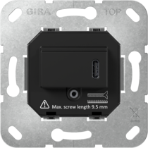 alim.eléctrica USB PD tipo C Mecanismo negro