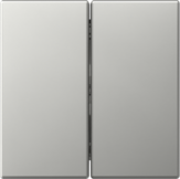Tecla doble recta System 55 acero inox.